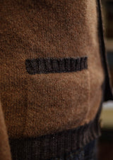 Fawcett Lambs Wool Cardigan - Rust