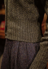 Frances Ladies Lambswool Cardigan - Pine Green