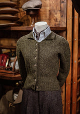 Frances Ladies Lambswool Cardigan - Pine Green