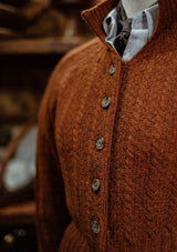 Frances Ladies Lambswool Cardigan - Rust