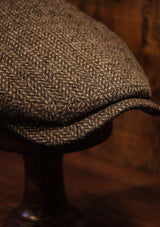 Geary Flat Cap - Brown Barleycorn Harris Tweed