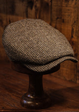 Geary Flat Cap - Brown Barleycorn Harris Tweed