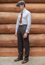 Munro Classic Trouser - Dark Taupe with Vintage Grey Stripe