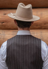 Munro Waistcoat - Dark Taupe with Vintage Grey Stripe