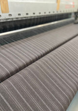 Munro Clark Trouser (Without Belt Loops) - Dark Taupe with Vintage Grey Stripe