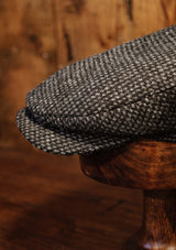 Geary Flat Cap - Dark Grey Harris Tweed