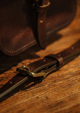 Saddle Leather Satchel - Dark Brown