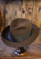 Wellsburg Fedora - Brown With Pleated Ribbon