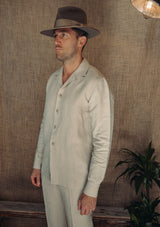 Jardin Linen Over Shirt - Aloe Green