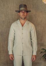 Jardin Linen Over Shirt - Aloe Green