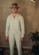 Jardin Linen Over Shirt - Aloe Green