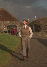Hornton V-Neck Lambswool Fair Isle - Amber Pines
