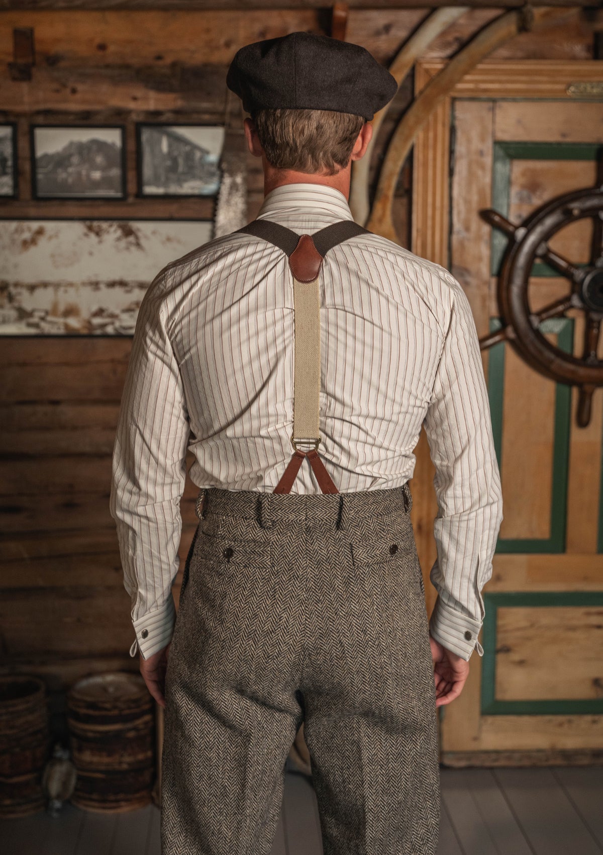 Spearpoint Japanese Cotton Shirt - Cinder Pinstripe