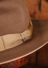 Barbosa Flat Brim Fedora - Light Grey