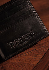 Folding Card and Coin Wallet - Black Leather
