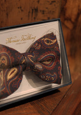 Silk Pre-Tie Bow Tie - Navy Paisley