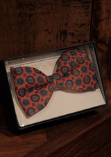 Silk Pre-Tie Bow Tie - Red Geometric