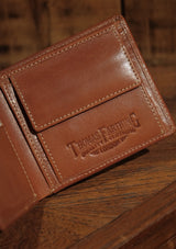 Folding Card and Coin Wallet - Brown Leather