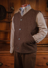 Ellison Pure Wool Waistcoat - Hickory Brown