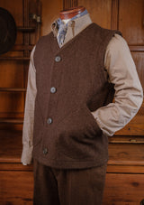 Ellison Pure Wool Waistcoat - Hickory Brown