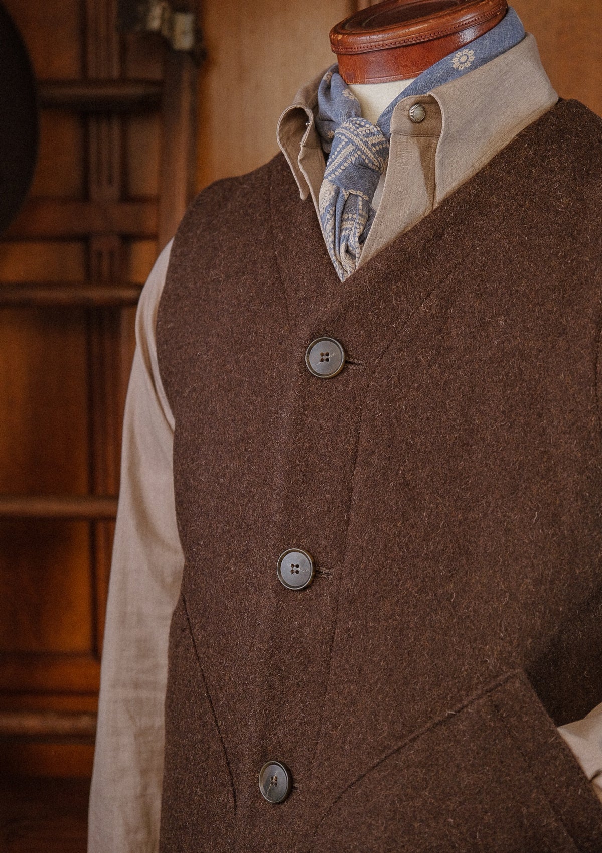 Ellison Pure Wool Waistcoat - Hickory Brown