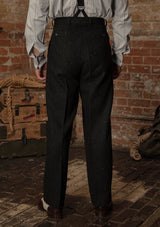 Coleman Harris Tweed Clark Trouser - Black w/ White Fleck