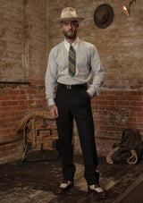 Coleman Harris Tweed Classic Trouser - Black w/ White Fleck