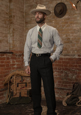 Coleman Harris Tweed Classic Trouser - Black w/ White Fleck