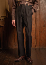 Hawthorne Fishtail Trousers - Farriers Black Linen