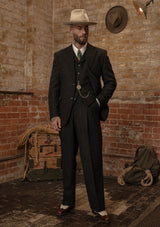 The Coleman 3 Piece Suit - Black w/ White Fleck