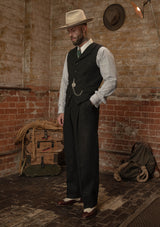 Coleman Harris Tweed Waistcoat - Black w/ White Fleck