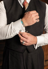 Hawthorne Cropped Waistcoat - Farriers Black Linen