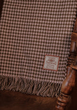 Super-soft Merino Wool Throw - Buff Houndstooth