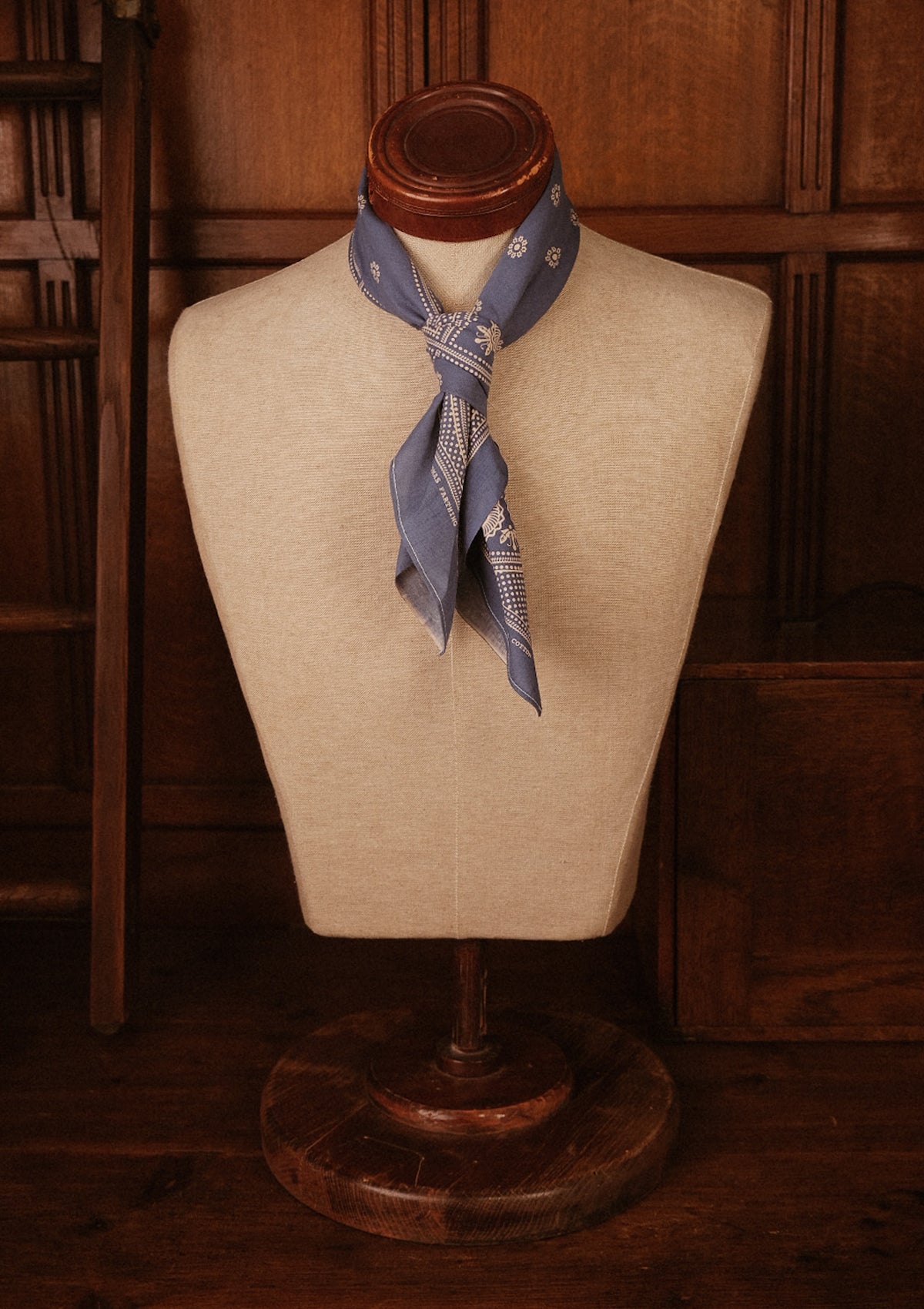 'Frontier Blue' 100% Cotton Selvedge Bandana - #3