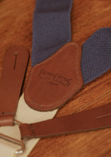 Button Braces w/ Silver Brass Fittings - Blue