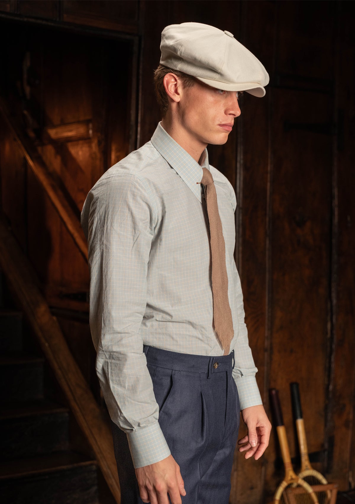 Spearpoint Japanese Cotton Shirt - Sky Check