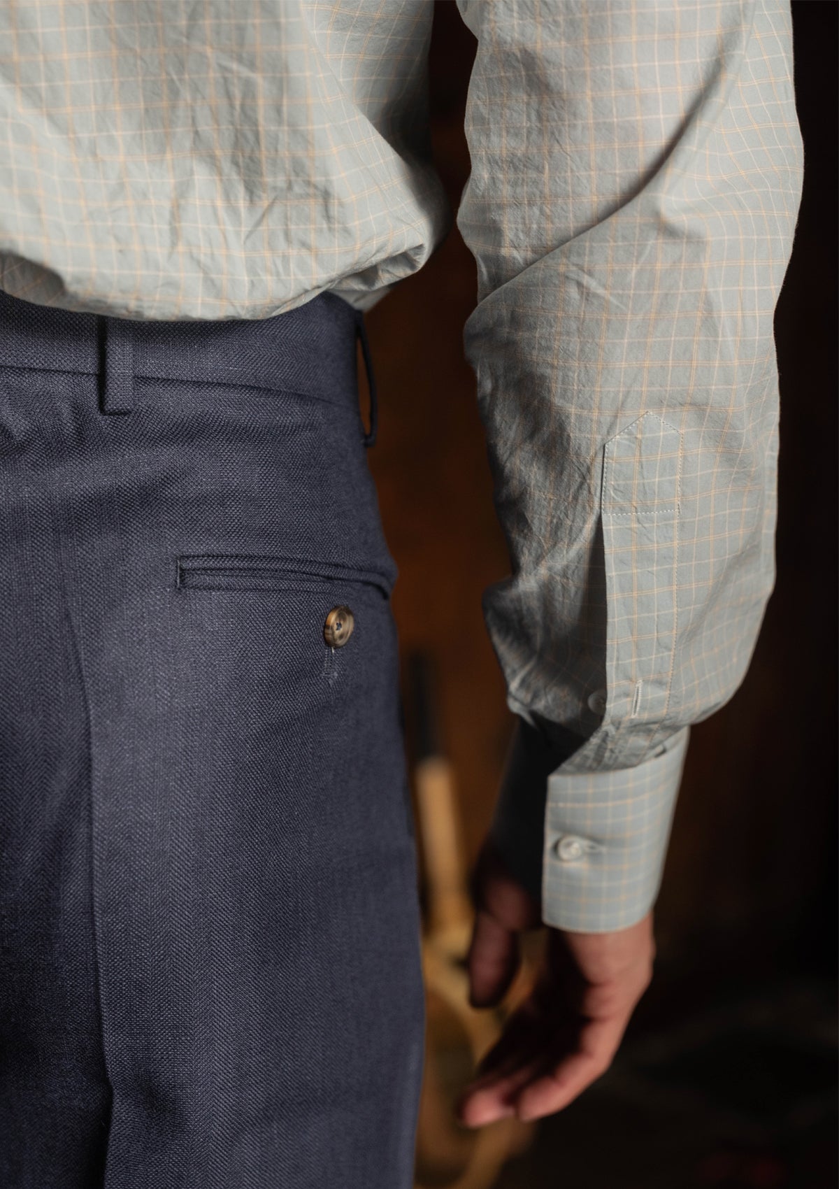 Spearpoint Japanese Cotton Shirt - Sky Check