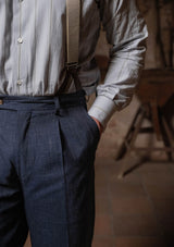 Coleman Classic Trouser - Navy Fleck Hopsack