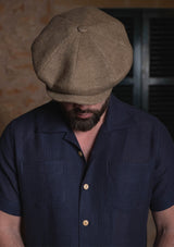 Crochet Short Sleeve Board Shirt - Navy