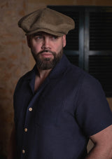 Crochet Short Sleeve Board Shirt - Navy