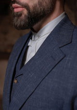 Coleman Jacket - Navy Fleck Hopsack