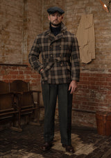 Pure Wool Pea Coat - Tideworn Check