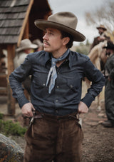 'Frontier Blue' 100% Cotton Selvedge Bandana - #3