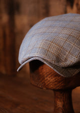 Geary Flat Cap - Light Blue Windowpane Check