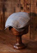 Geary Flat Cap - Light Blue Windowpane Check