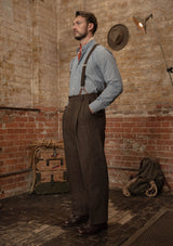 Grandad Collar Cotton Shirt - Blue & White Stripe