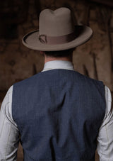 Coleman Waistcoat - Navy Fleck Hopsack