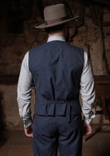 Coleman Waistcoat - Navy Fleck Hopsack