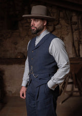 Coleman Waistcoat - Navy Fleck Hopsack