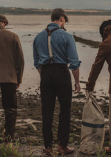 High-Rise Flannel Workwear Trouser - Navy